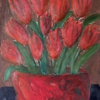 Elva röda tulpaner