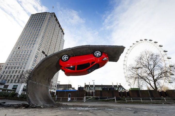Alex Chinneck For Vauxhall Motors: Pick Yourself Up And Pull Yourself Together